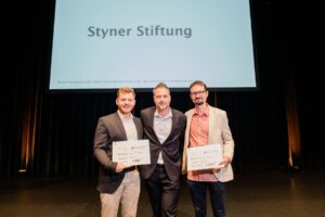 Feierlicher Abschluss für den Ingenieurnachwuchs Styner-Preis 2026 – Elia Lenti (1. Preis, CHF 10'000) und Kilian Schürch (2. Preis, CHF 5'000).